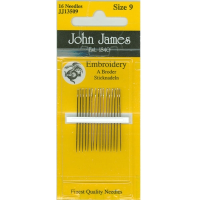 존제임스 일반자수/프랑스자수바늘 Embroidery 9호(16개세트)-JJ13509-^^