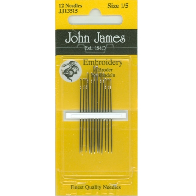 존제임스 일반자수/프랑스자수바늘 Embroidery 1/5호(12개세트)-JJ13515-^^
